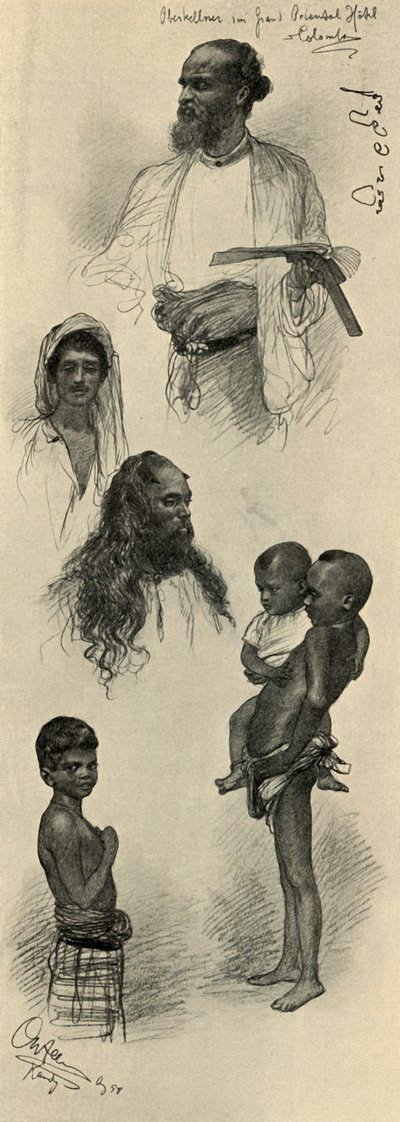 Studien von Menschen, Ceylon, 1898 von Christian Wilhelm Allers