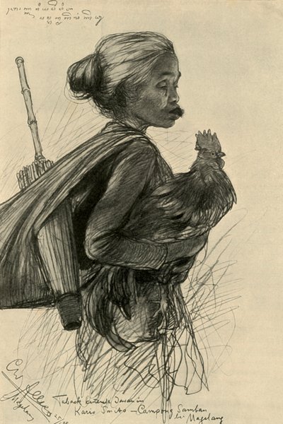Frau, die Tabak kaut, Magelang, Java von Christian Wilhelm Allers