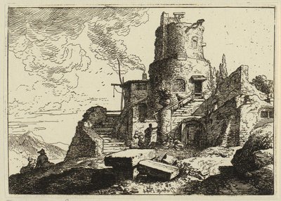 Eine Einsiedelei zwischen Felsen von Christian Wilhelm Ernst Dietrich