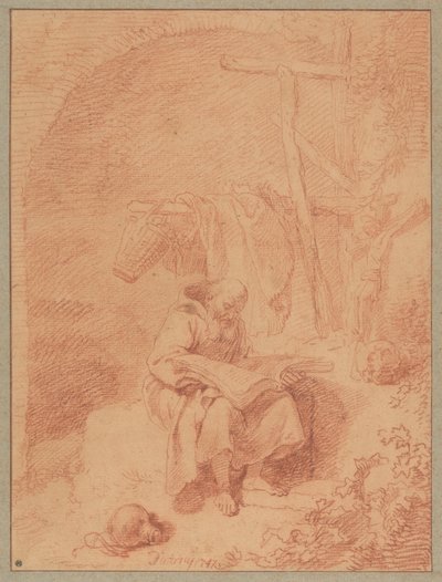Der heilige Franziskus beim Lesen von Christian Wilhelm Ernst Dietrich