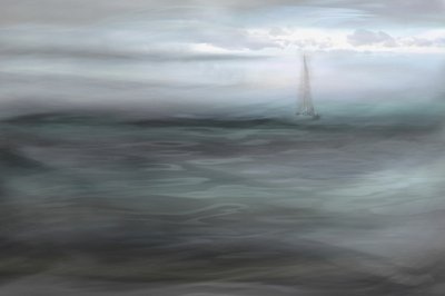 Nebliges Ozeansegelboot von Christina Sillen