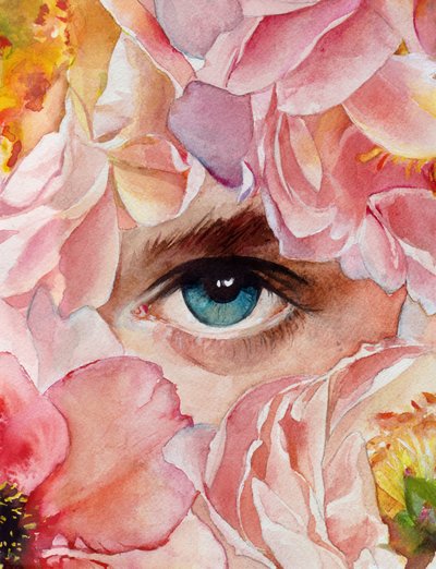 Blaues Auge schaut hervor von Christine Lindstrom