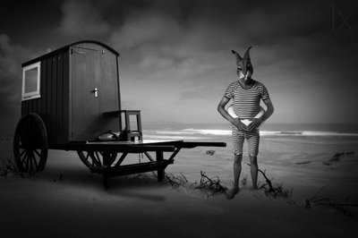 Einsamer Kaninchen-Strandbader von Christine von Diepenbroek
