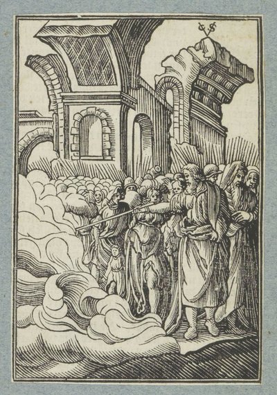 Moses teilt das Wasser mit seinem Stab von Christoffel van Sichem (II)