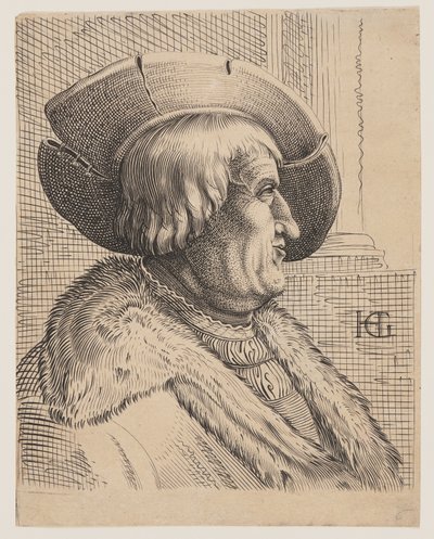 Fantasieporträt eines alten Mannes im Profil von Christoffel van Sichem I