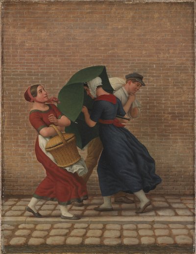 Straßenszene bei Wind und Regen, 26. November 1846 von Christoffer Wilhelm Eckersberg