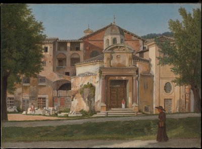 Ein Abschnitt der Via Sacra, Rom (Die Kirche der Heiligen Cosmas und Damian) von Christoffer Wilhelm Eckersberg
