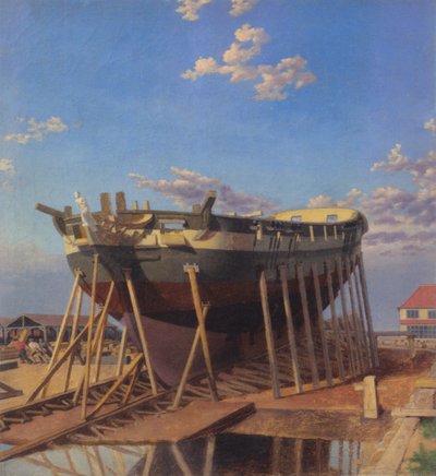 Eine Korvette auf der Helling von Christoffer Wilhelm Eckersberg