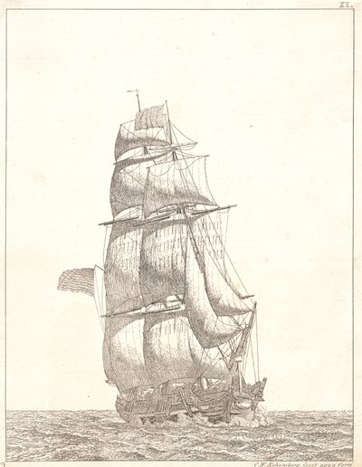 Dänisch: En nordamerikansk brig von Christoffer Wilhelm Eckersberg