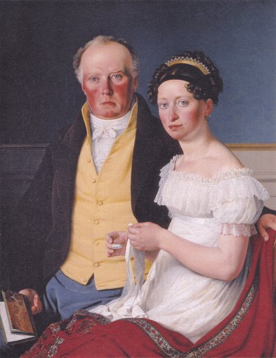 Doppelporträt von Graf Preben Bille-Brahe und seiner zweiten Frau, Johanne Caroline, geborene Falbe von Christoffer Wilhelm Eckersberg