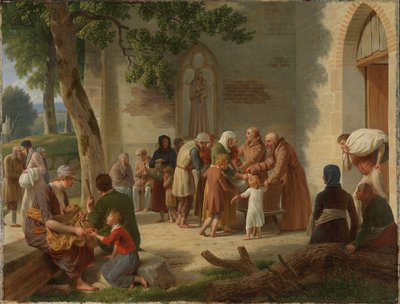 Vicelin verteilt Brot an die Armen von Christoffer Wilhelm Eckersberg