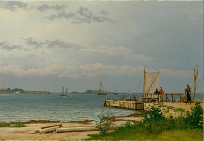 Blick auf Koster vom Steg in Kallehave von Christoffer Wilhelm Eckersberg