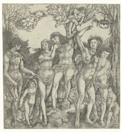 Allegorie auf die Liebe mit Liebespaaren und Amor in Landschaft von Christoforo di Michele Robetta