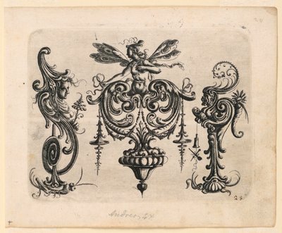 Tafel 28, aus Neüw Grotteßken Buch (Neues Groteskenbuch) von Christoph Jamnitzer