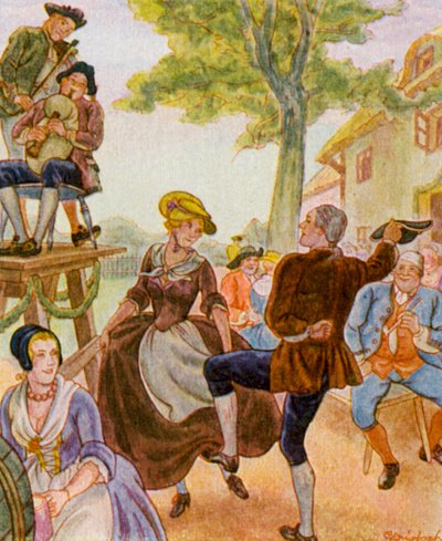 Tanz unter der Dorflinde von Christophe (1856 1945)