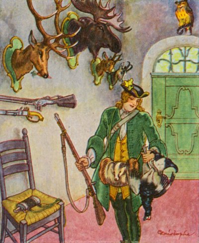 Jagdschloss mit Trophäen von Christophe (1856 1945)