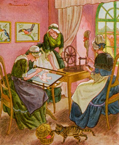 Stickerin und Spinnerin von Christophe (1856 1945)