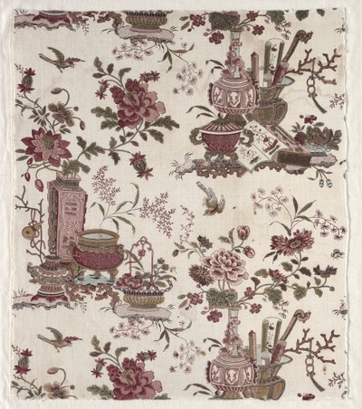 Fragment eines Holzschnitt bedruckten Baumwollstoffs, ca. 1780 von Christophe Philippe Oberkampf