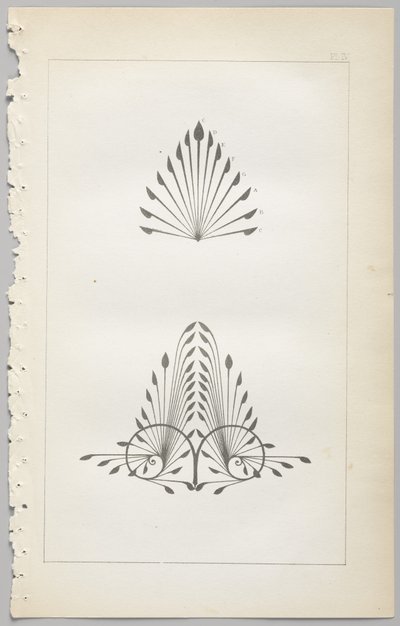 Die Kunst des dekorativen Designs: mit einem Anhang, der die Stunden des Tages angibt, zu denen Blumen öffnen, veröffentlicht von Day & Son, London, 1862 von Christopher Dresser