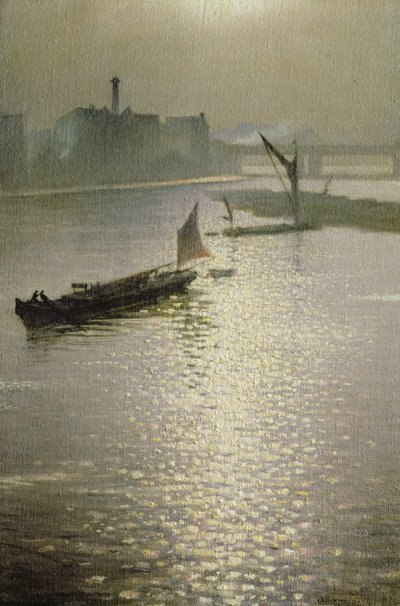 Von der Waterloo-Brücke: Sonne bricht durch den Nebel, ca. 1924 von Christopher Richard Wynne Nevinson