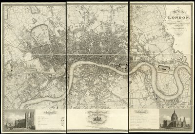 Karte von London, aus einer tatsächlichen Vermessung in den Jahren 1824 von Christopher and John (fl.1821 40) Greenwood