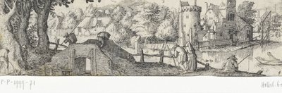 Ansicht eines Schlosses (Berufe und Ansichten in und um Amsterdam) von Claes Jansz. Visscher (II) (attributed to)