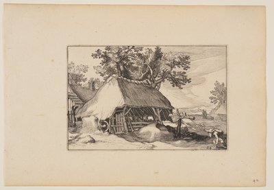 Eine Scheune, aus Landschaften (Verscheyden aerdige Lanthuysen...) von Claes Jansz. Visscher