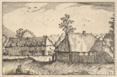 Große Schuppen, Platte 21 aus Regiunculae et Villae Aliquot Ducatus Brabantiae (ca. 1610) von Claes Jansz Visscher