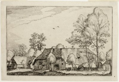 Großer Bauernhof, Platte zehn nach Bilder von Bauernhöfen, Landhäusern und rustikalen Dörfern (Praediorum villarum et rusticarum casularum icones) von Claes Jansz. Visscher II