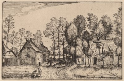 Landschaft mit gefällten Bäumen von Claes Jansz Visscher after Johannes van Doetechum, the Elder after Lucas
