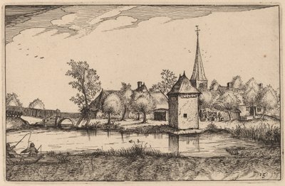 Teich und ein Dorf von Claes Jansz Visscher after Johannes van Doetechum, the Elder after Lucas
