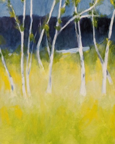 Gelassene Birkenwiese von Claire Whitehead