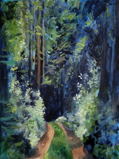 Sonniger Waldweg von Claire Whitehead