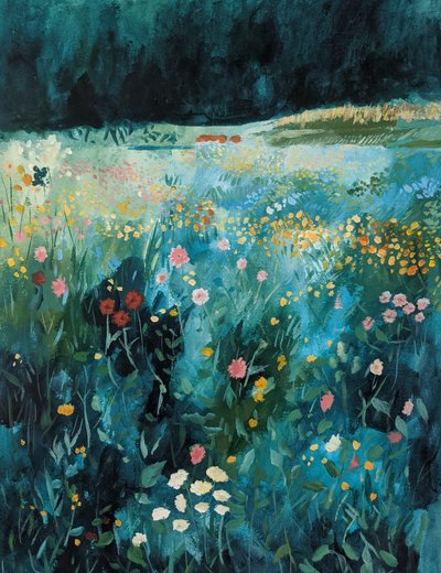 Lebendige Wildblumenwiese von Claire Whitehead