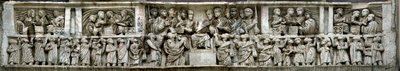 Konstantin verteilt Geld an das Volk Liberalitas. (Detail) von Classical Antiquities