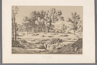 Landschaft mit Blick auf den Berg Pentelikon von Claude Félix Théodore Caruelle d