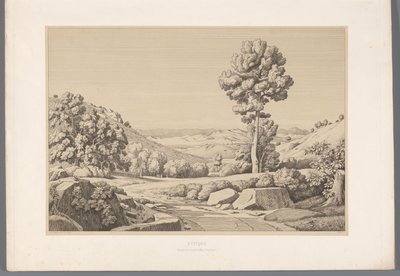 Landschaft mit Weg von Claude Félix Théodore Caruelle d