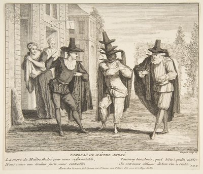 Der Tod von Maitre Andre von Claude Gillot, Jacques Gabriel Huquier