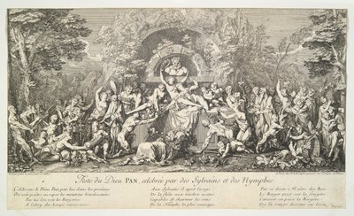 Fest des Gottes Pan, gefeiert von Sylvains und Nymphen von Claude Gillot
