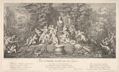 Das Fest der Diana, unterbrochen von Satyrn, ca. 1786 von Claude Gillot