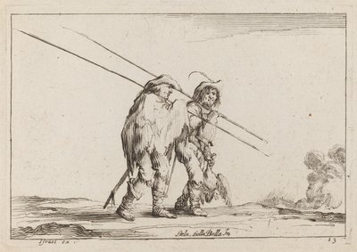 Zwei Pikenier zu Fuß unterwegs von Claude Goyrand after Stefano Della Bella
