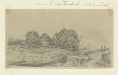 Landschaft mit einem Heuhaufen und einer Schafherde von Claude Henri Watelet