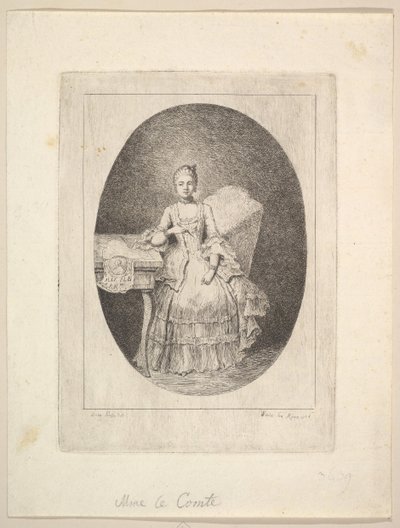 Porträt von Marguerite Le Comte, 1764 von Claude Henri Watelet