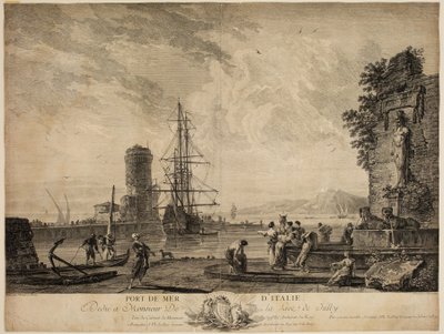 Hafen von Italien, ca. 1707-83 von Claude Joseph (after) Vernet