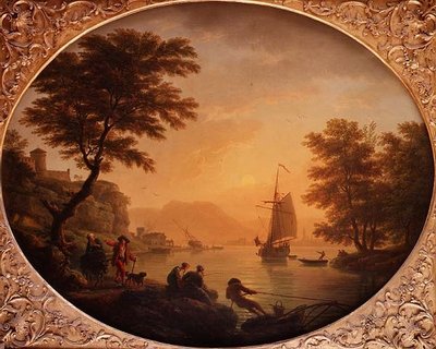 Tag - Eine italienische felsige Bucht mit Fischern von Claude Joseph Vernet