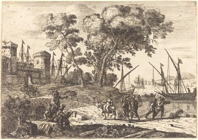 Küstenszene mit einem Künstler (Le dessinateur) von Claude Lorrain