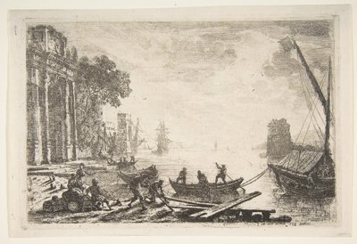 Hafenszene mit aufgehender Sonne (1634) von Claude Lorrain