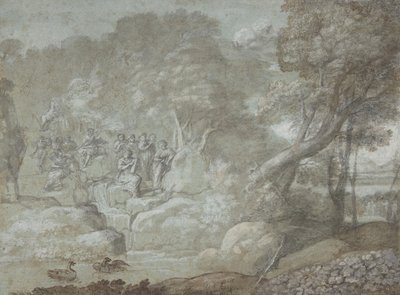 Landschaft mit Apollo und den Musen, 1674 von Claude Lorrain