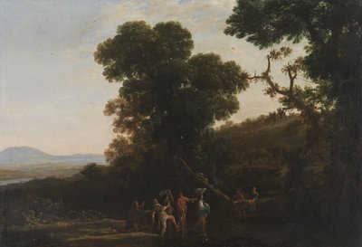 Landschaft mit Figuren, die durch einen Bach waten, 1636-1637 von Claude Lorrain