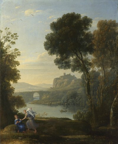 Landschaft mit Hagar und dem Engel, 1646 von Claude Lorrain